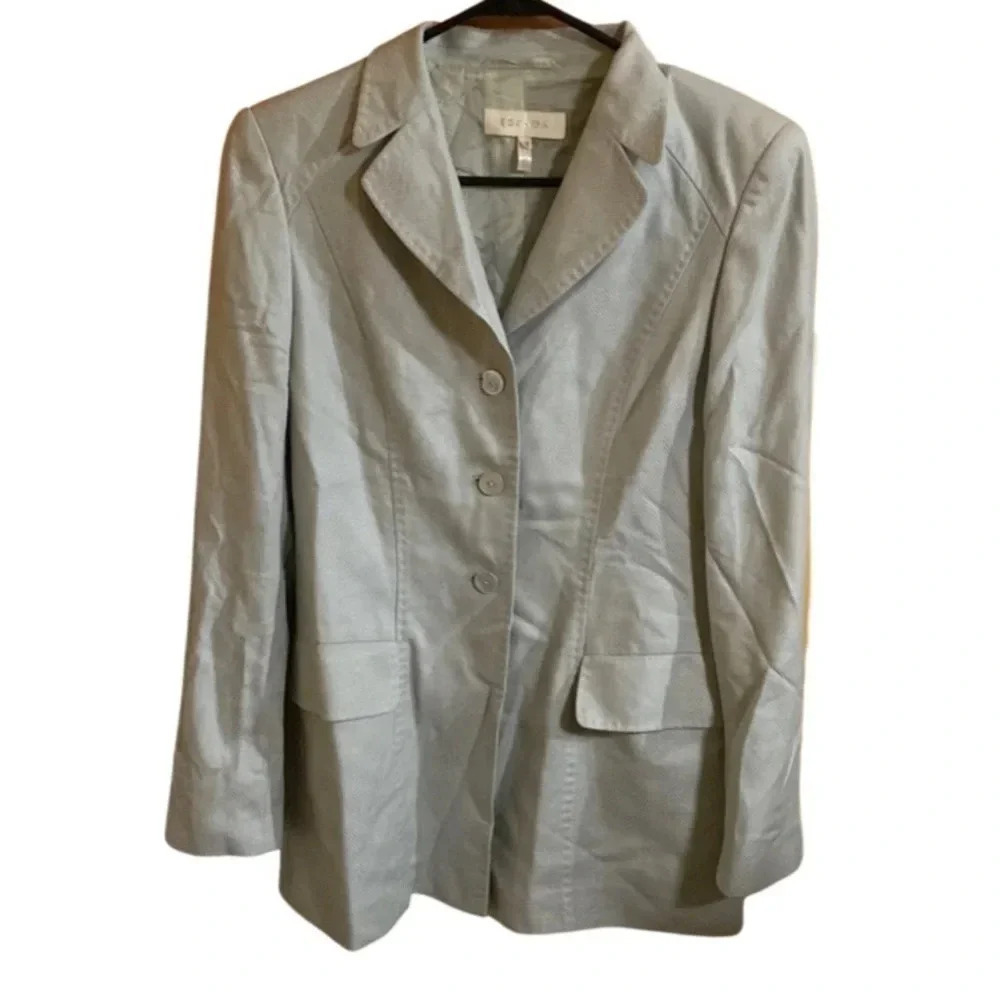 Escada Cashmere Silk Mint Green Blazer Size 38